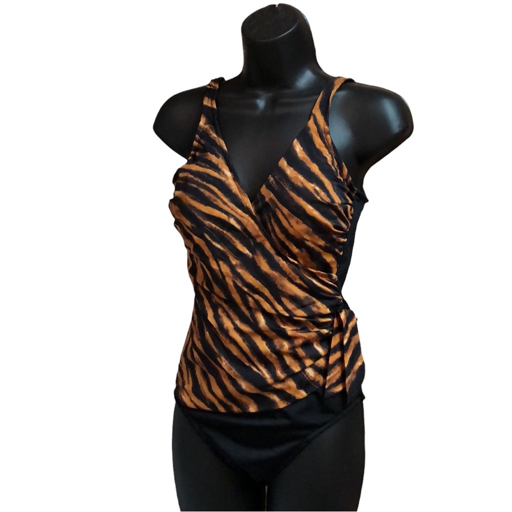 Leopard Print One Piece Swimsuit Size 12
